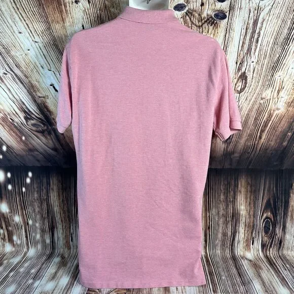 Vintage Polo Ralph Lauren Mens Size Medium Pink Short Sleeve Button Collar Shirt - Picture 3 of 7